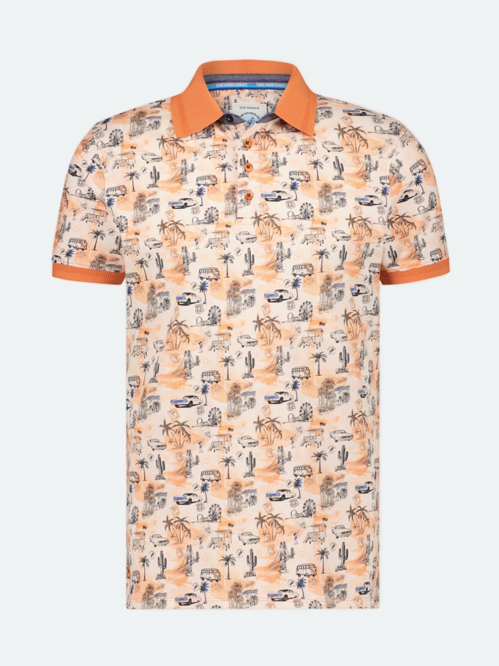 A Fish Named Fred - West Coast Map Polo in Coral