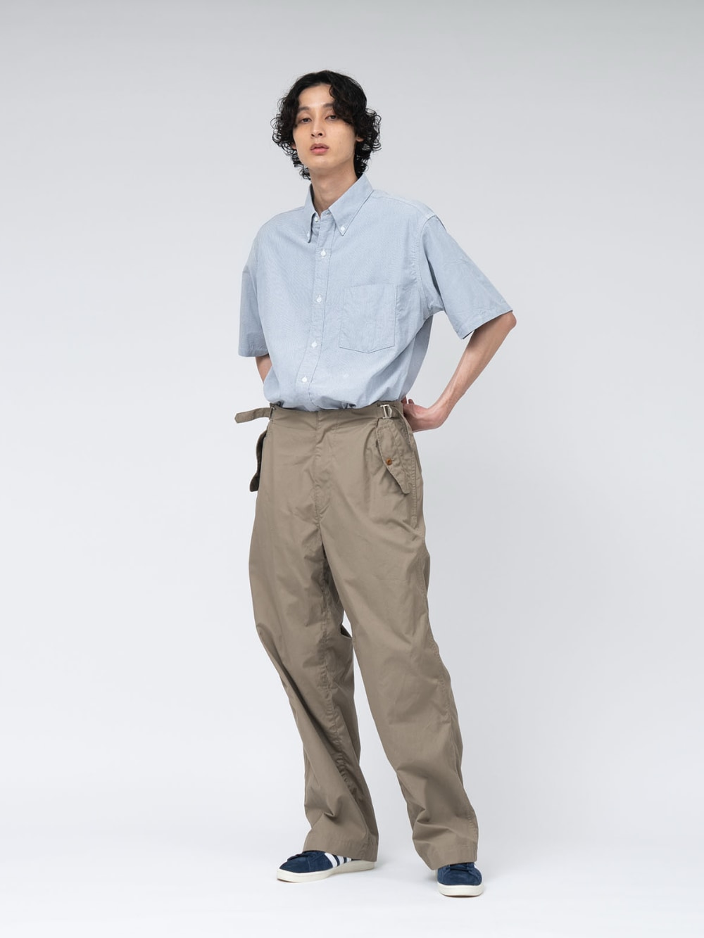 Nanamica: Side Belt Wide Pants - Taupe | Gotengo Menswear