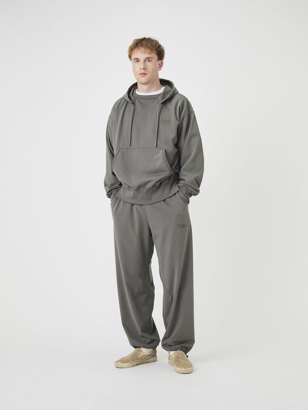 OOAL Polyester Pile Hoodie - Charcoal