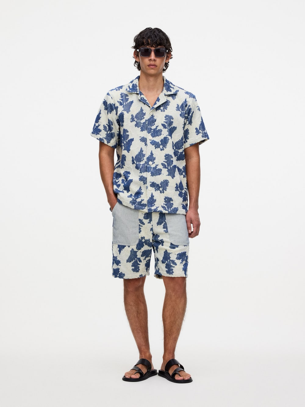 Sail Contraste Cuba Terry Shirt in Blue and Off White