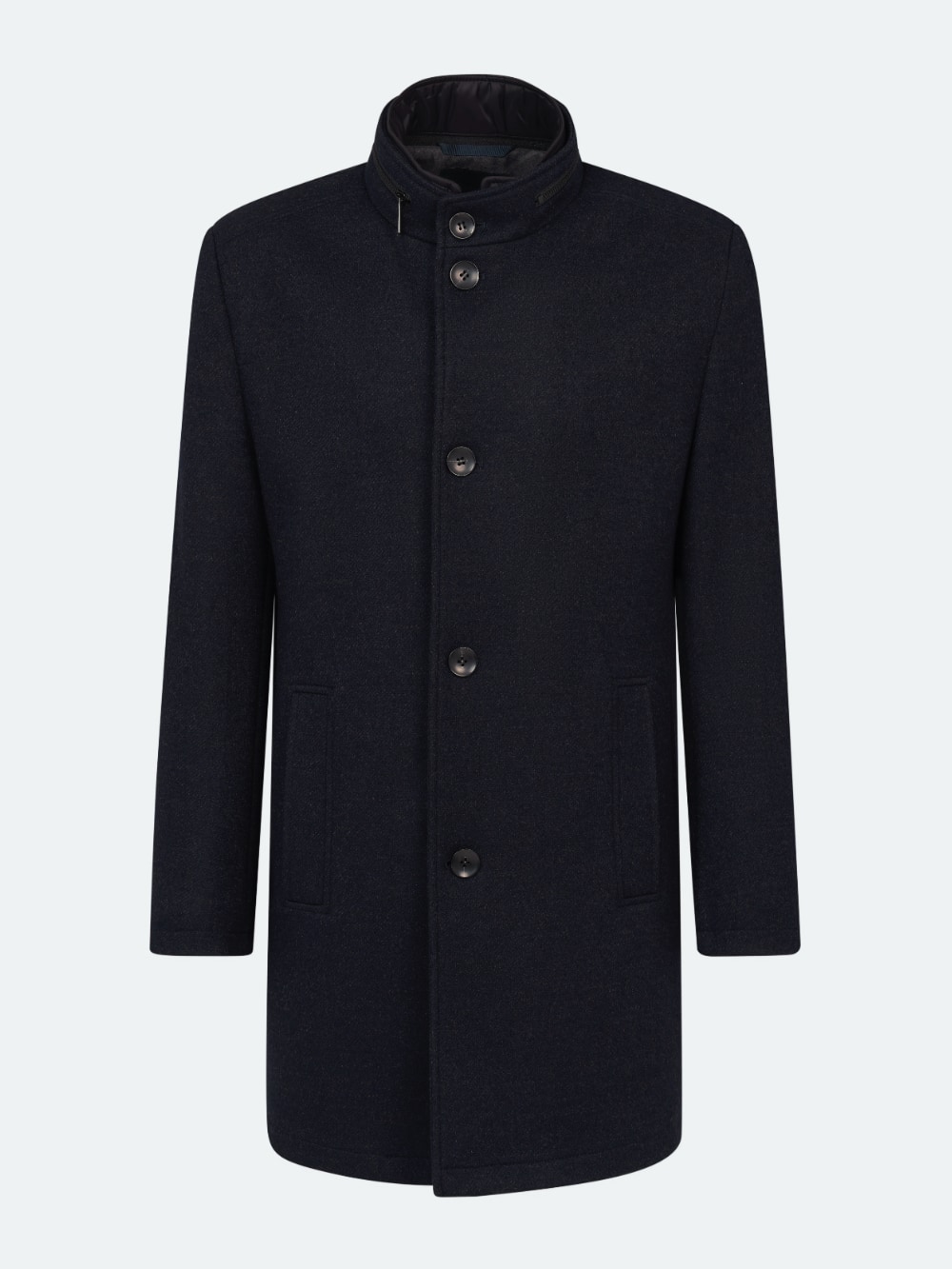 Bugatti - Funnel Collar Coat with Zip Out Bib in Navy