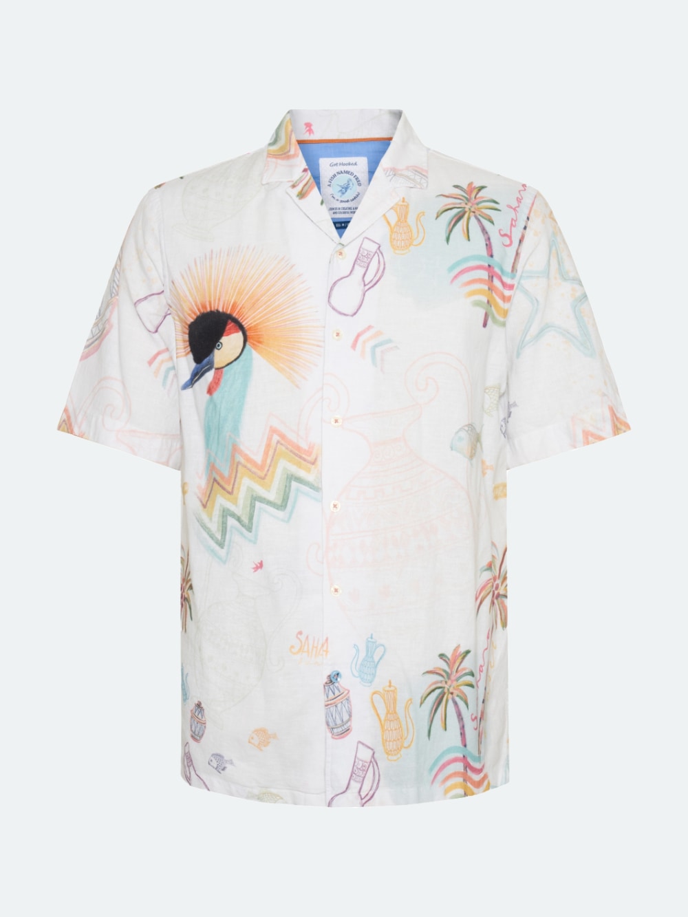 A Fish Named Fred - Sahara Sunset Short Sleeve Shirt in Off-White
