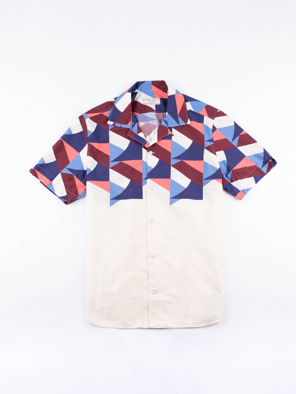 Tintoria Mattei 954 - Colour Block Resort Shirt in Cream