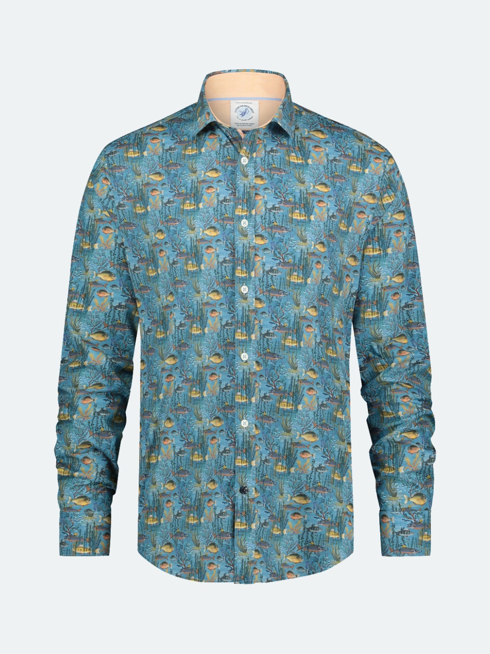 A Fish Named Fred - Fish with Coral Shirt in Light Blue