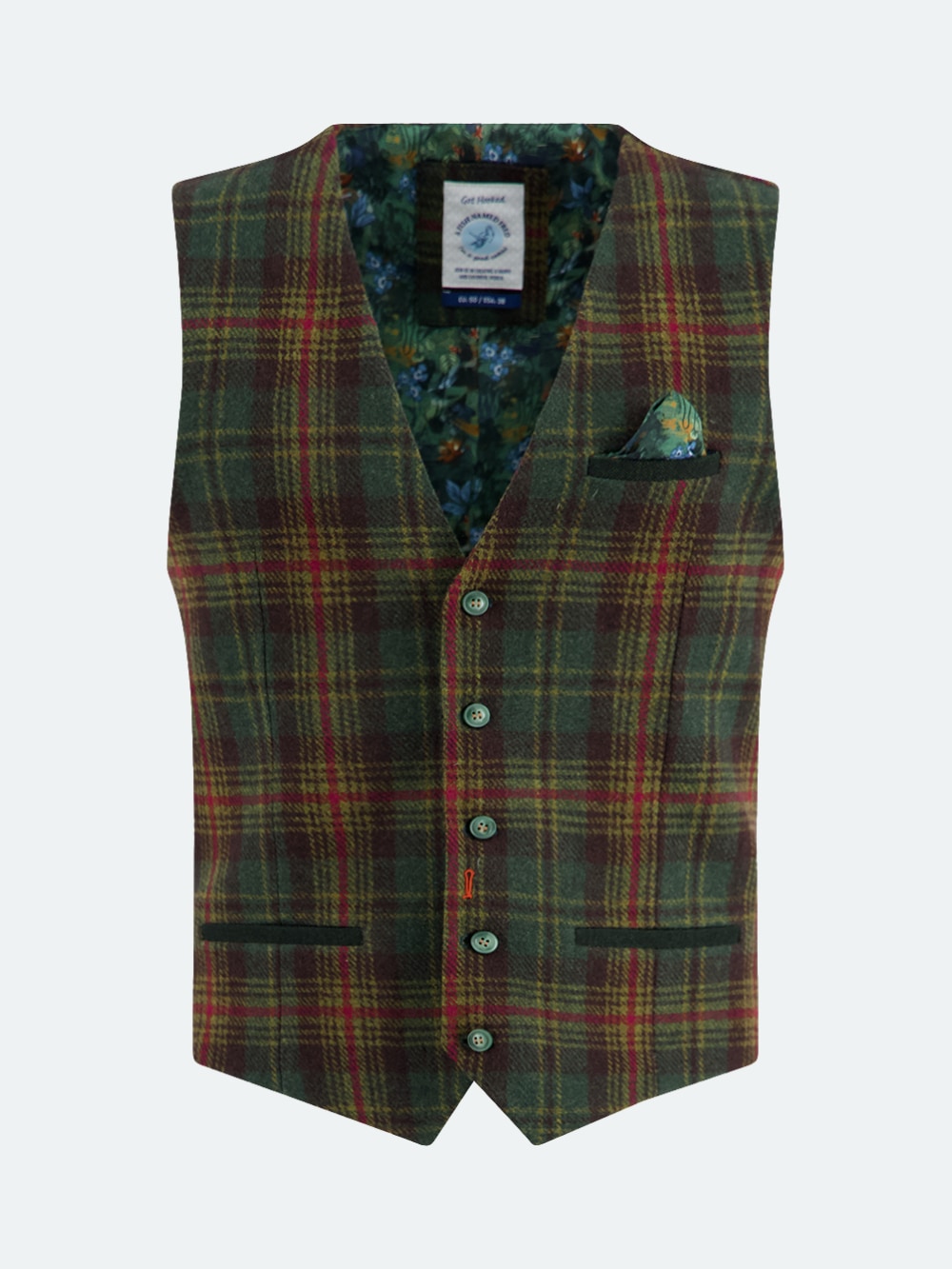 A Fish Named Fred - Tartan Waistcoat in Dark Green