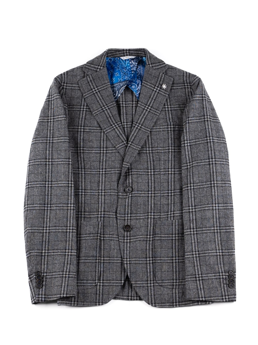 Manuel Ritz - Check Plaid Blazer in Grey