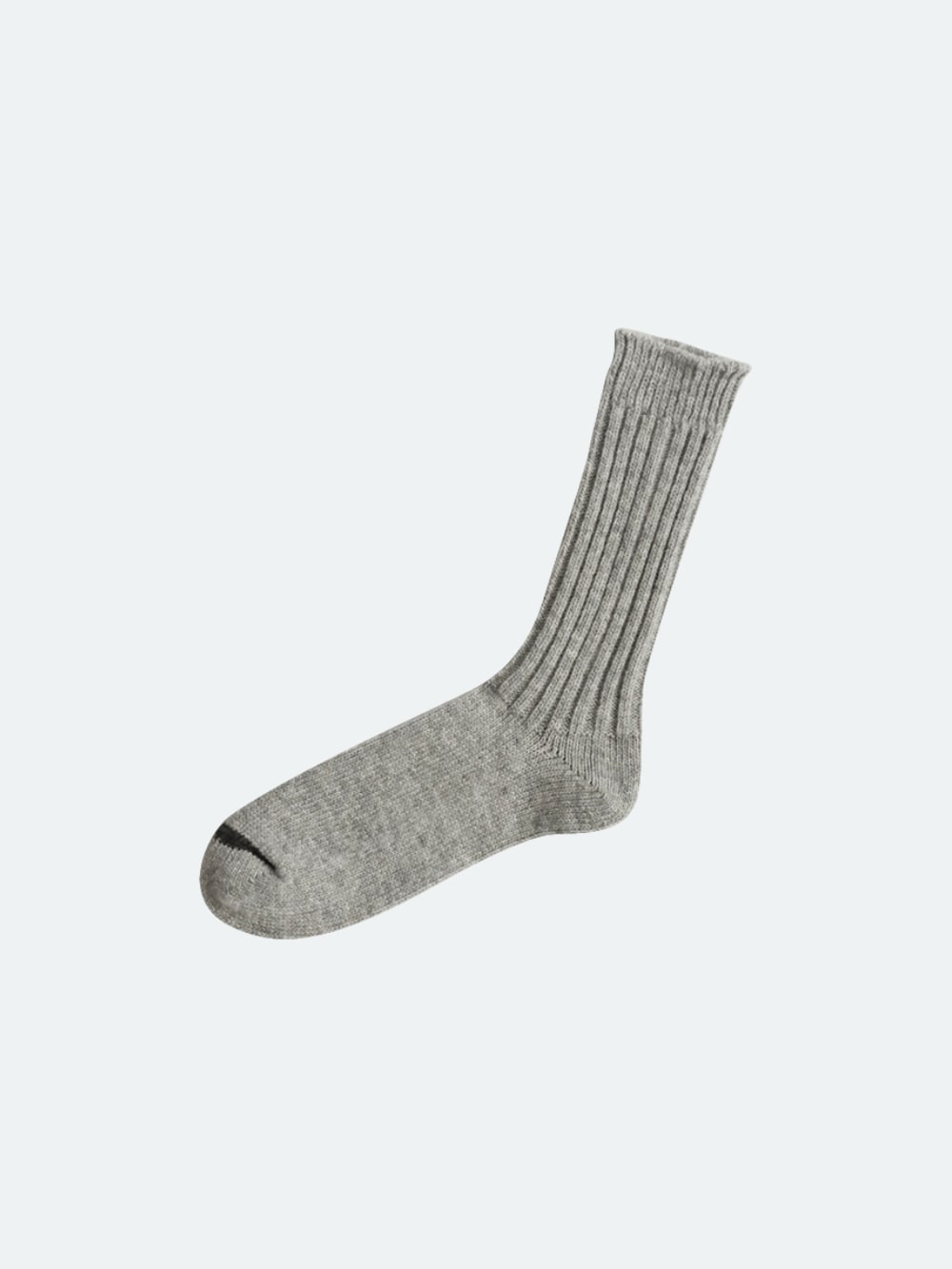 Nishiguchi Kutsushita - Wool Ribbed Socks - Light Grey