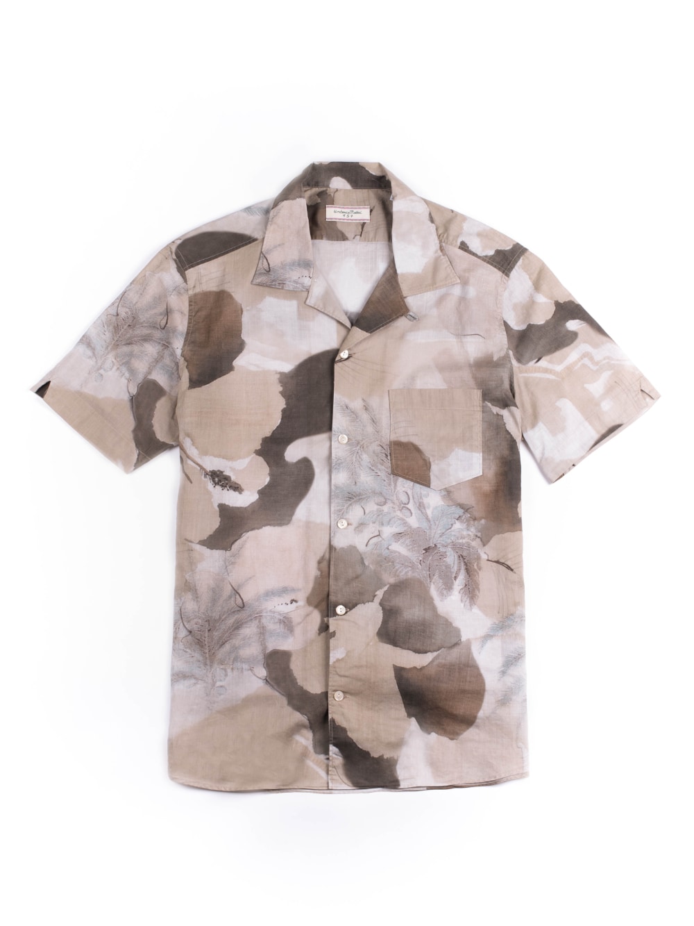 Tintoria Mattei 954 - Floral Resort Shirt in Warm Beige