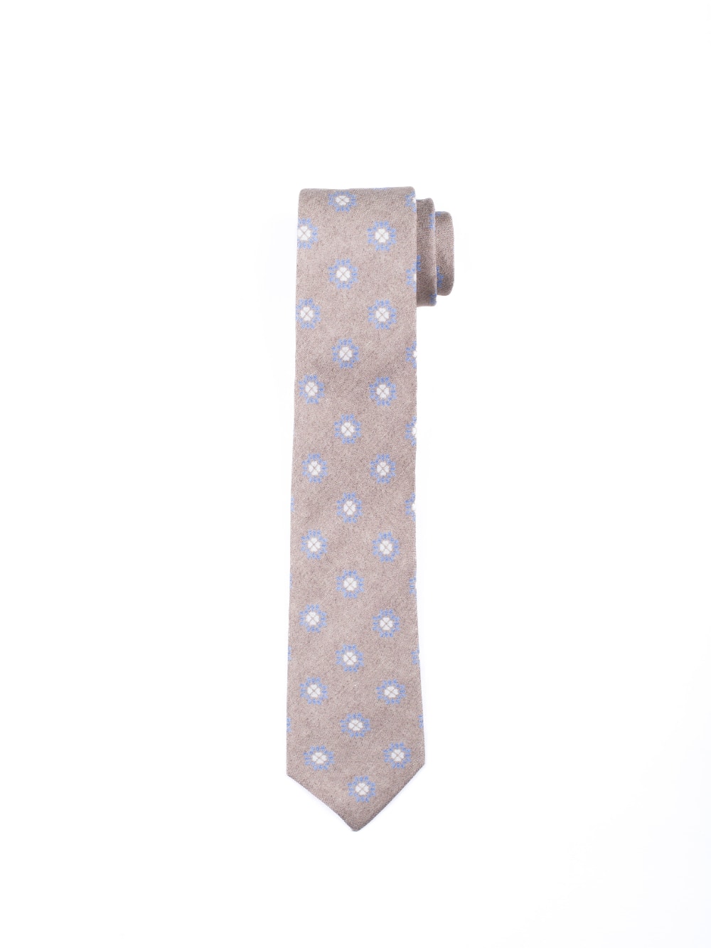 Gierremilano - Medallion Pattern Matte Tie in Beige