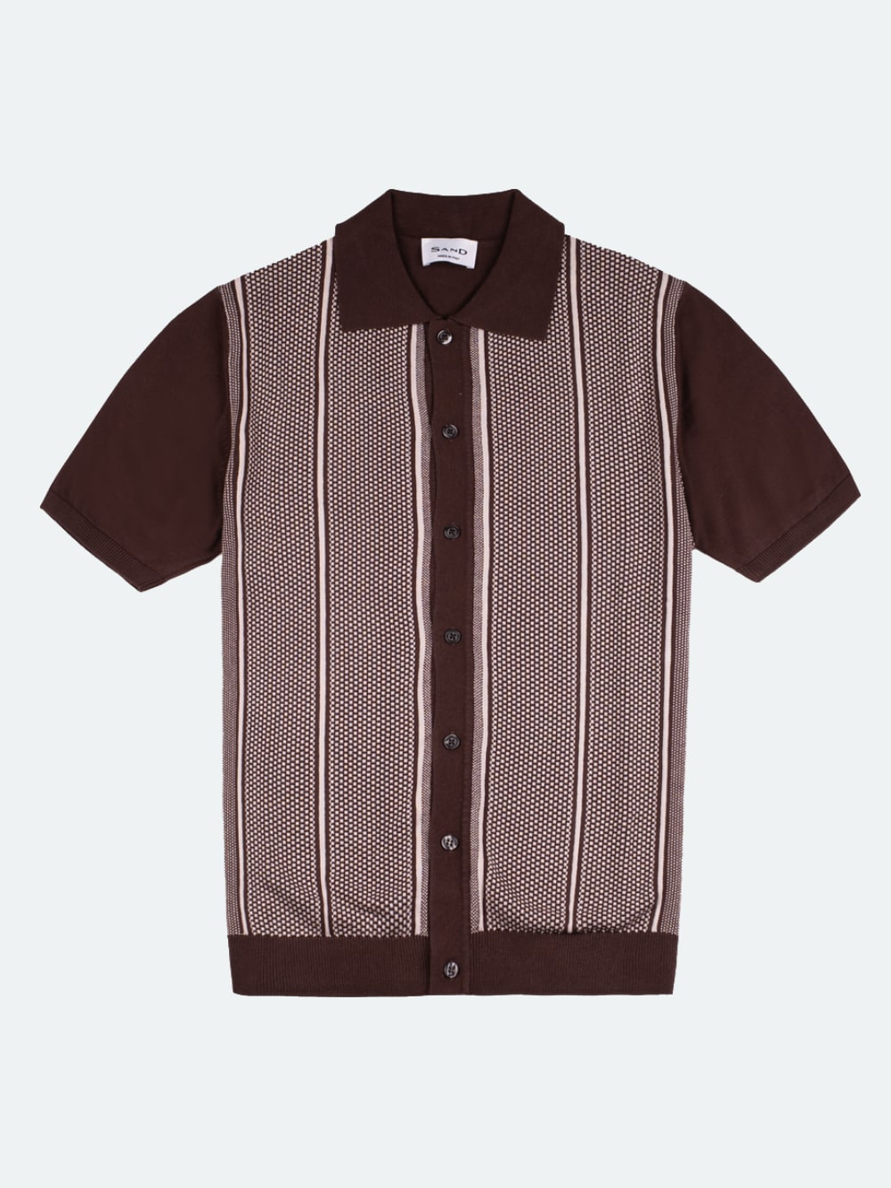 Sand Copenhagen - Patterned Polo Shirt - Dark Brown