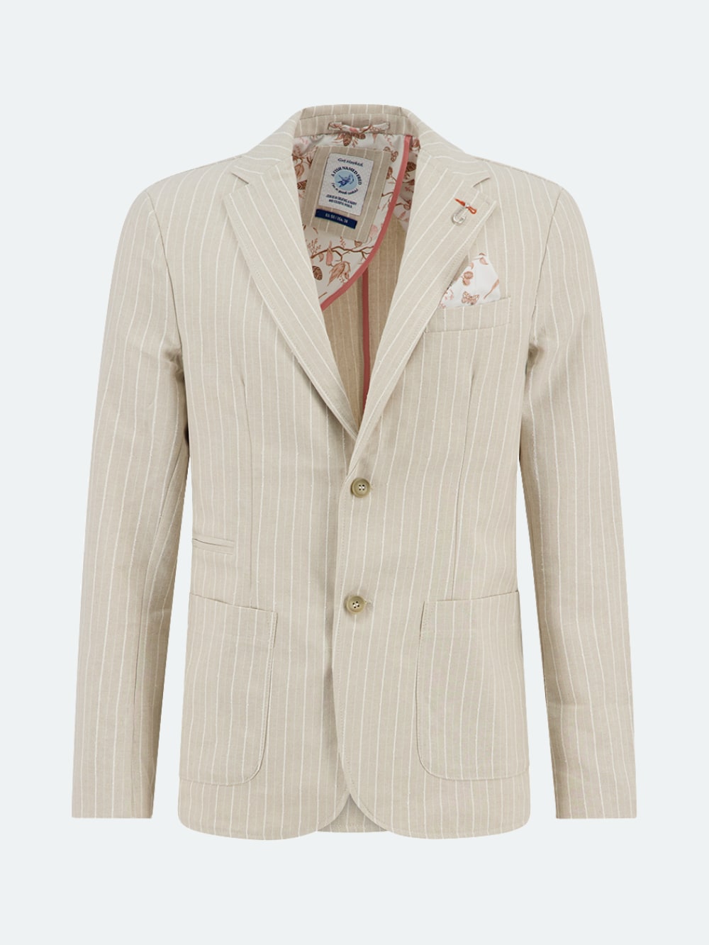 A Fish Named Fred - Striped Structure Blazer in Sand