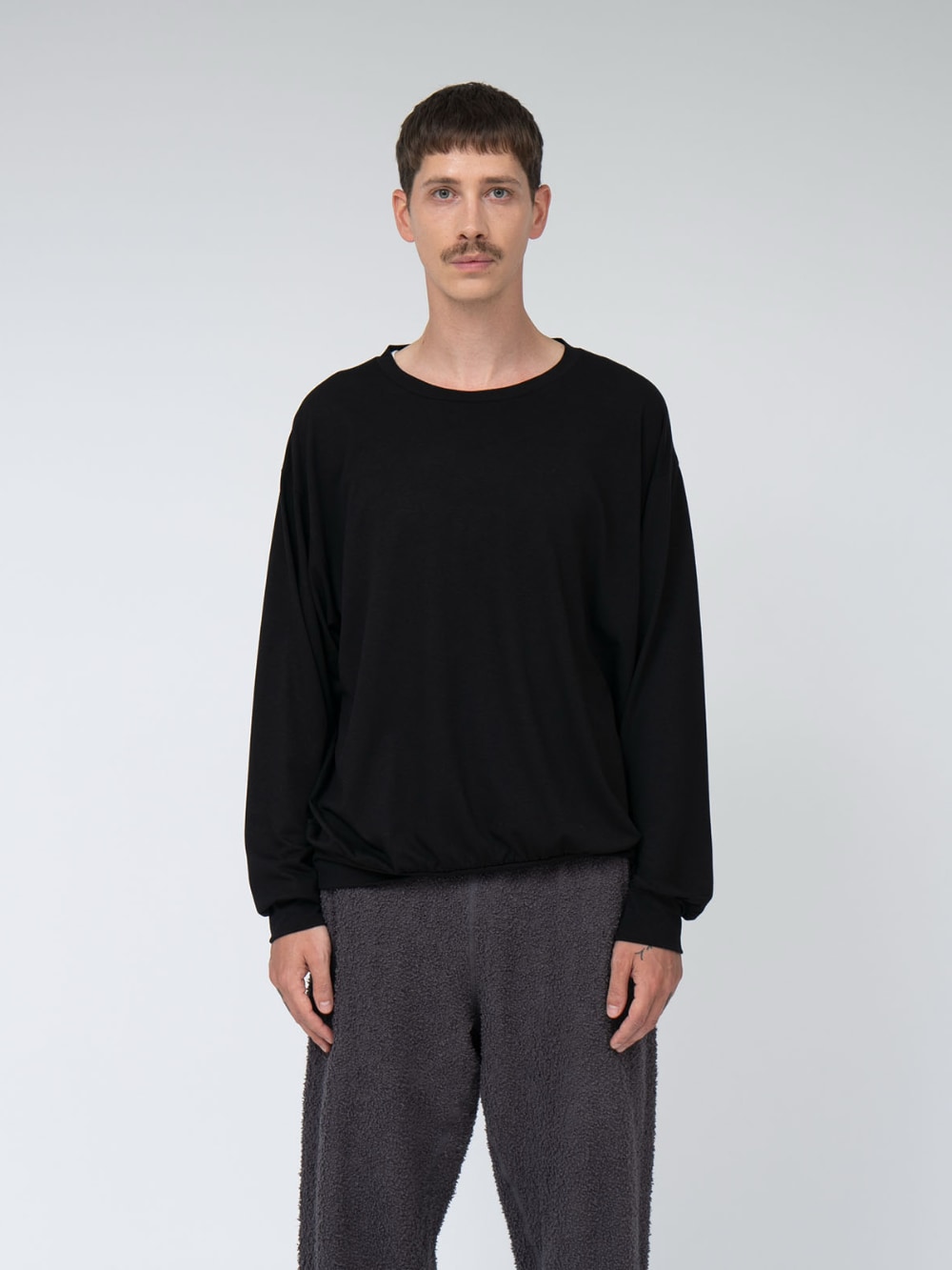 nanamica　Wool Crew Neck Sweater Nanamica: Wool Crew Neck Sweater - Black | Gotengo Menswear