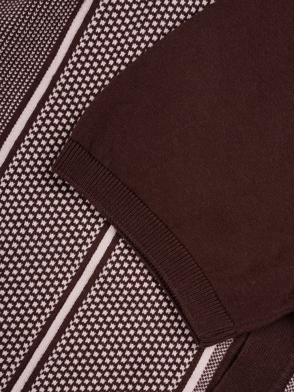 Patterned Polo Shirt - Dark Brown