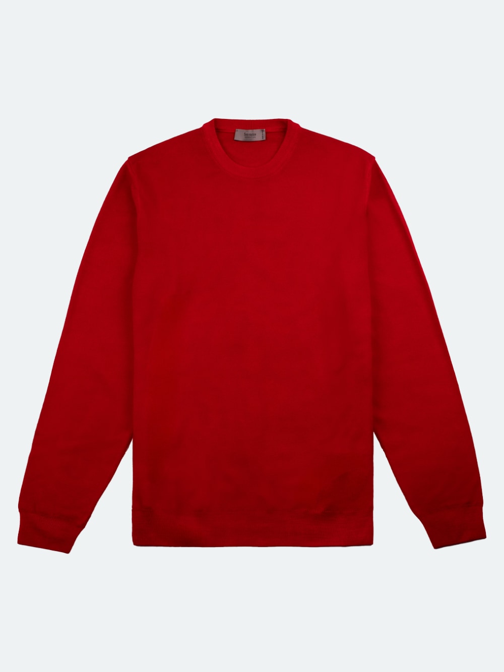 Garment Dyed Merino Wool Crew Neck Sweater - Red