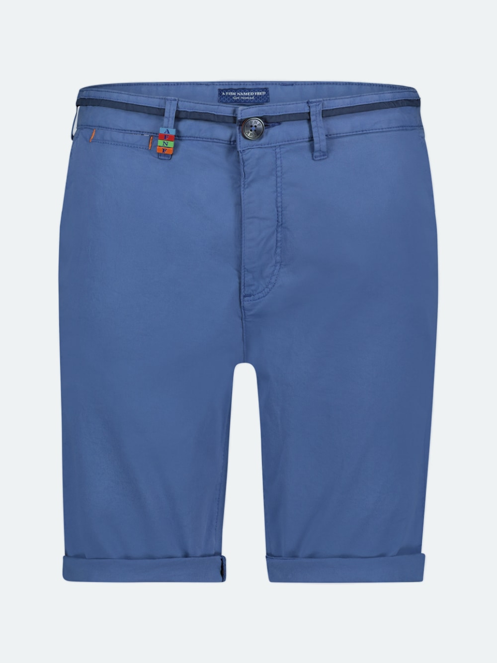 A Fish Named Fred - Garment Dyed Bermuda Shorts in Jeans Blue