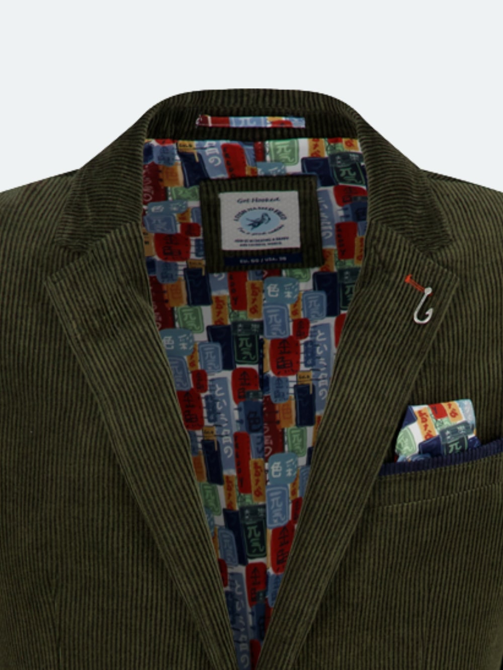 Two Tone Ribbed Blazer in Forest Green