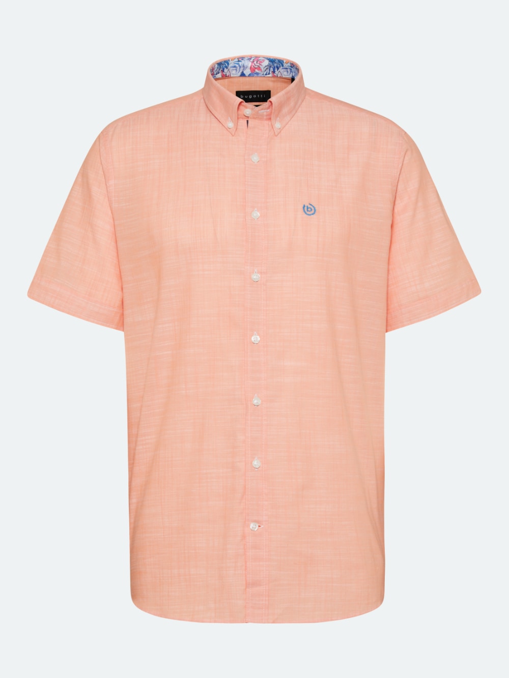 Bugatti - Short Sleeve Button Down Shirt in Tangerine