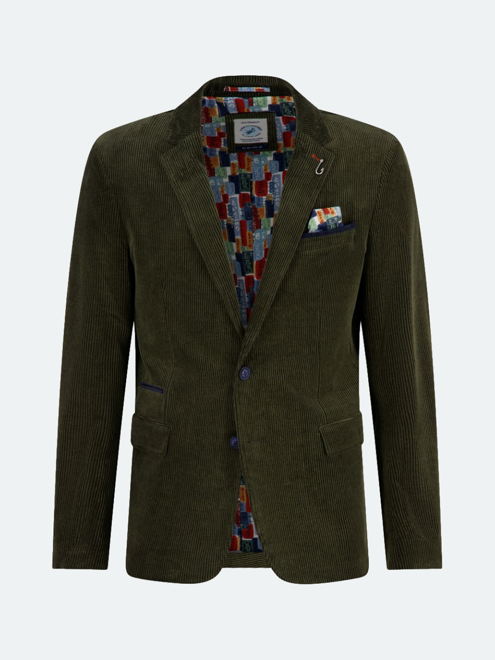 A Fish Named Fred - Two Tone Ribbed Blazer in Forest Green