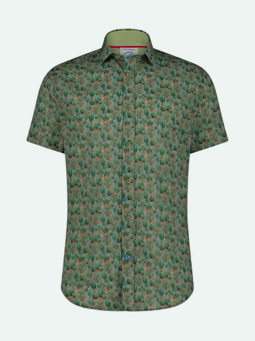 A Fish Named Fred Cactus Short Sleeve Shirt in Sage Green