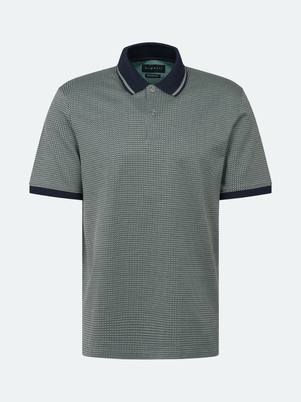 Bugatti - Geometric Pattern Polo in Bottle Green