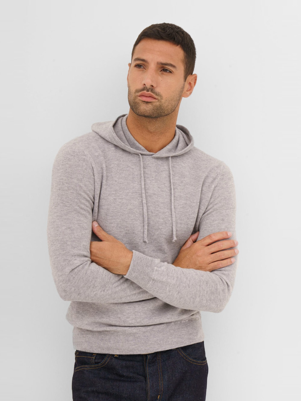 Ferrante - Merino Wool Hoodie - Medium Grey