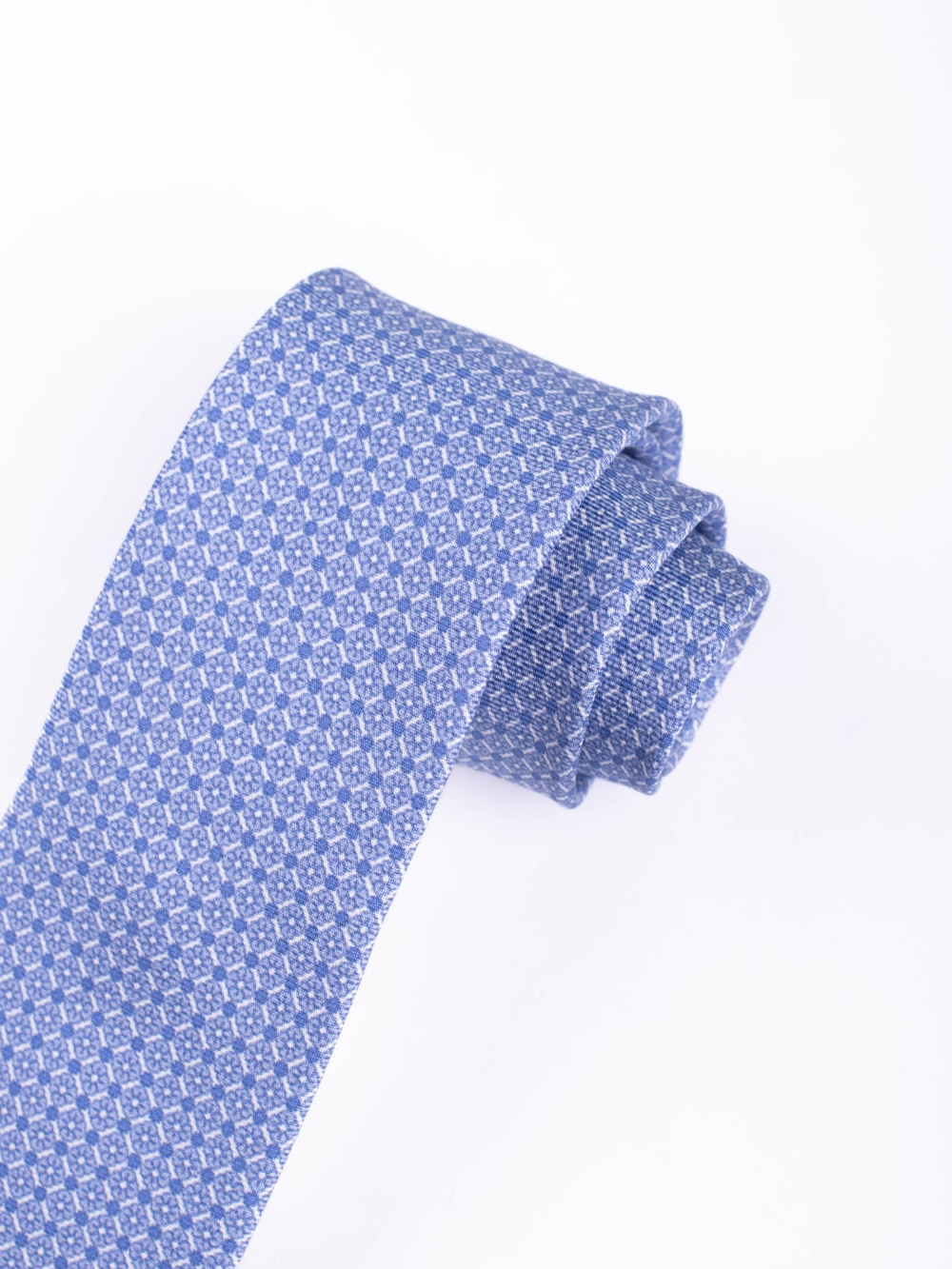 Micro Pattern Silk Tie in Blue