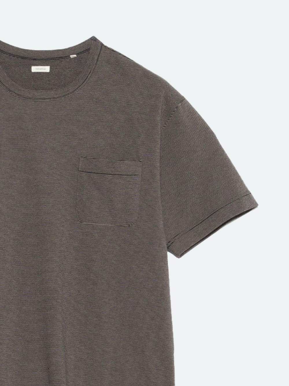 Micro Stripe Pocket Tee - Black X Grey