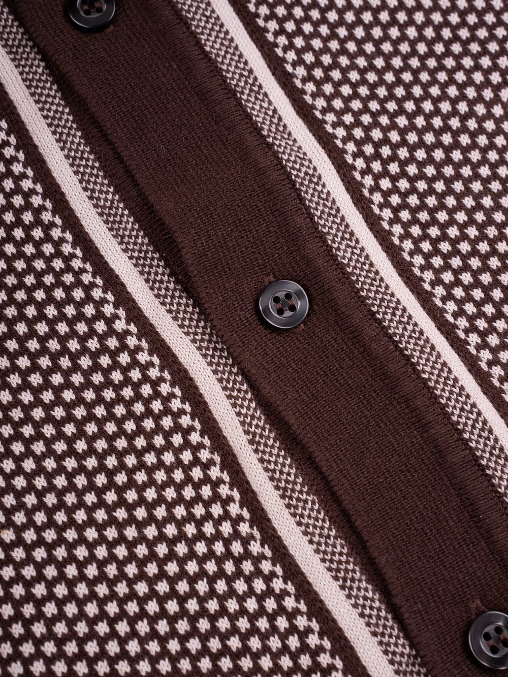 Patterned Polo Shirt - Dark Brown