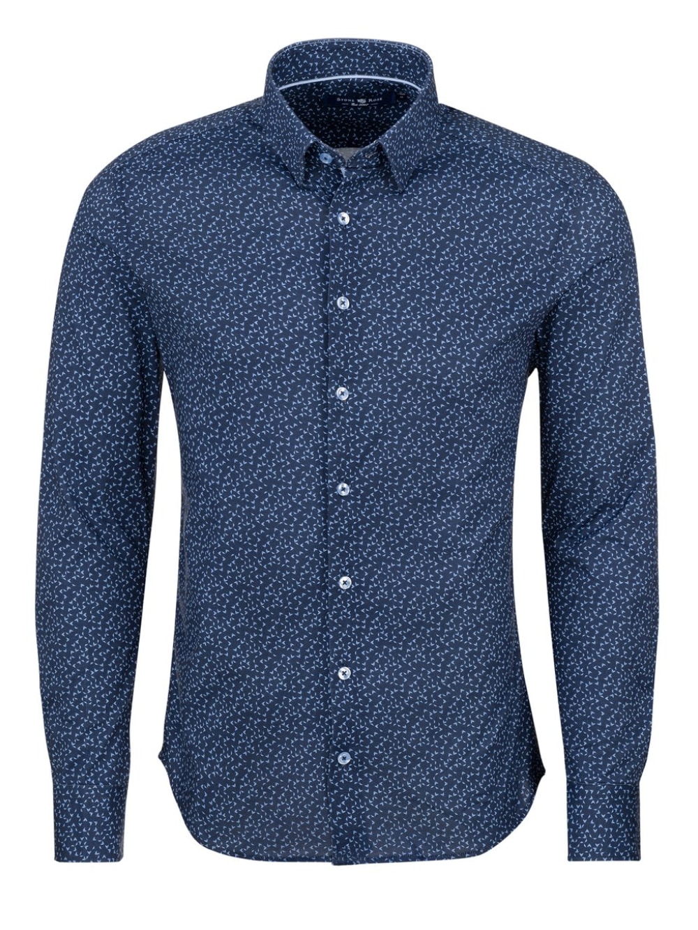 Stone Rose - Navy Knit Long Sleeve Shirt
