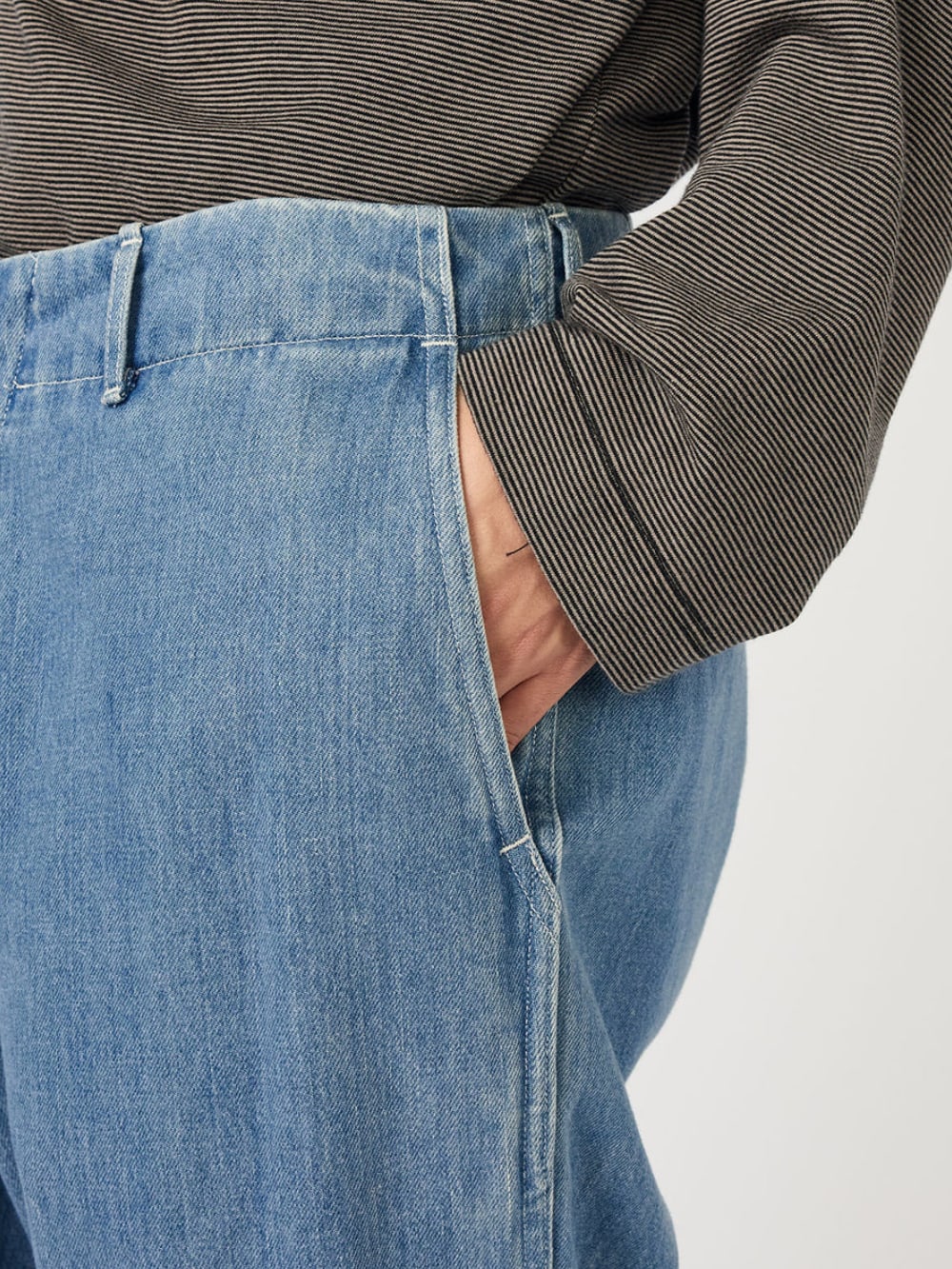Wide Denim Pants - Light Indigo