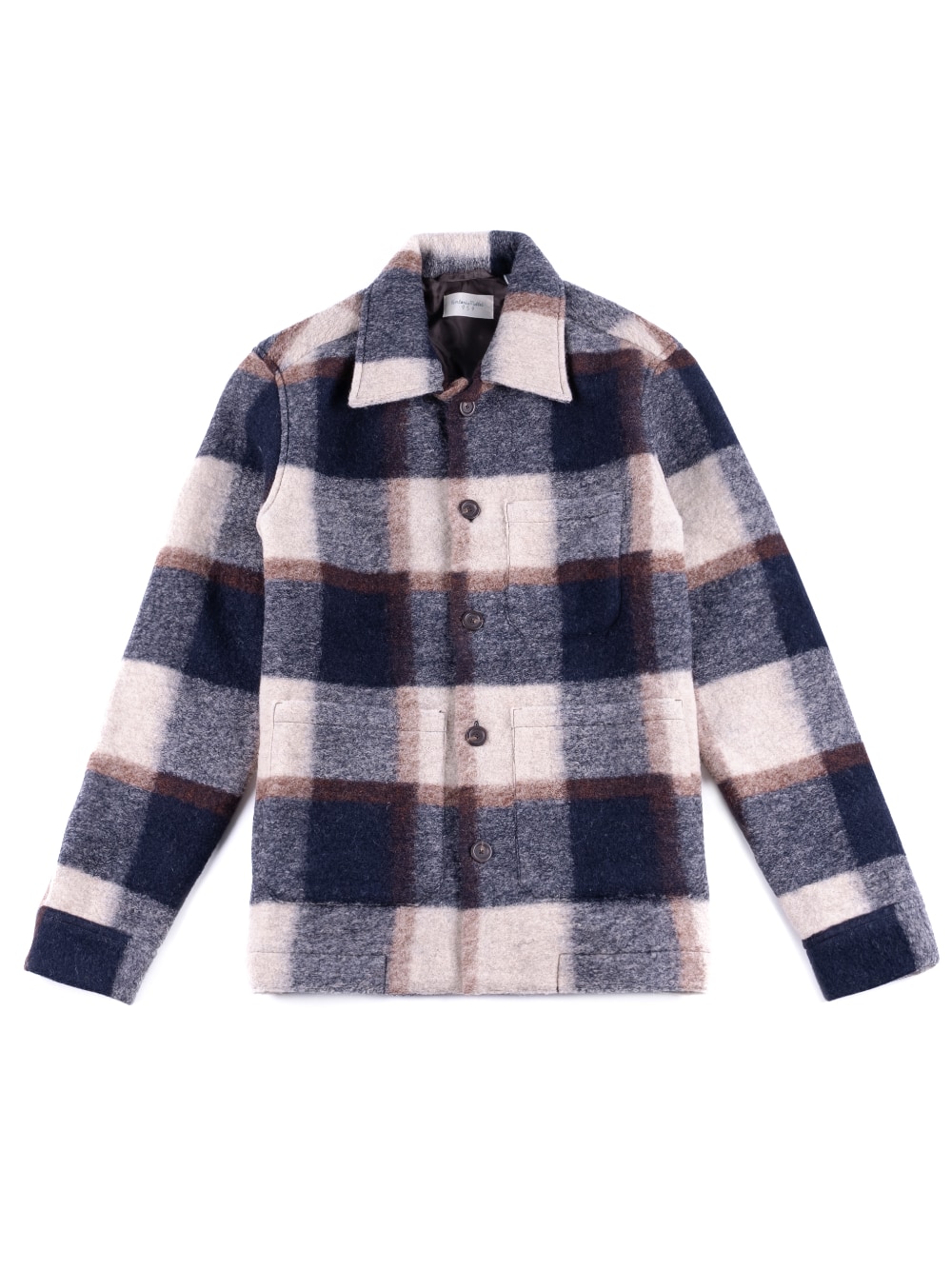 Tintoria Mattei 954 - Wool Check Chore Jacket in Earth Tones