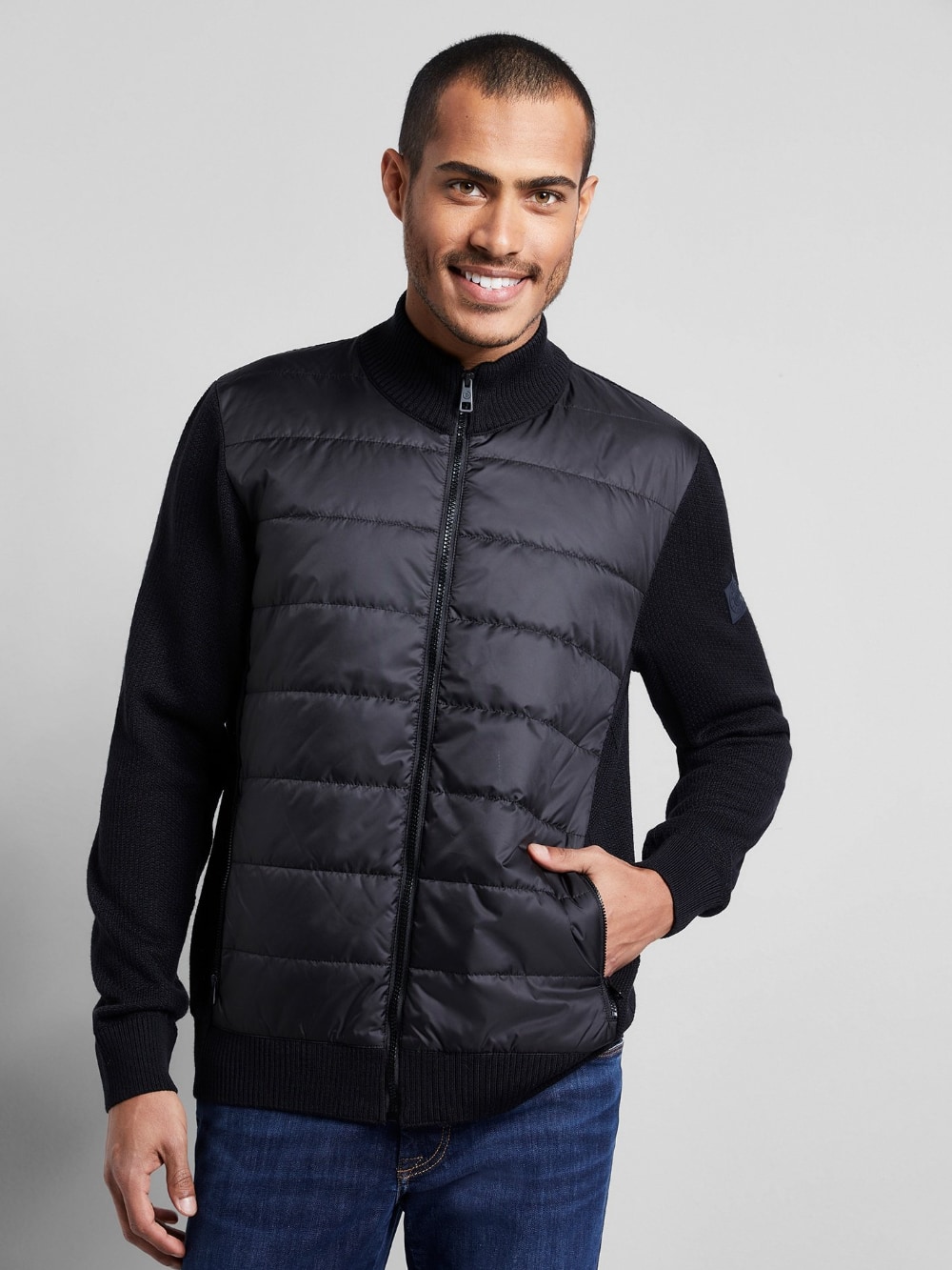 Bugatti: Padded Knit Jacket - Black | Gotengo Menswear