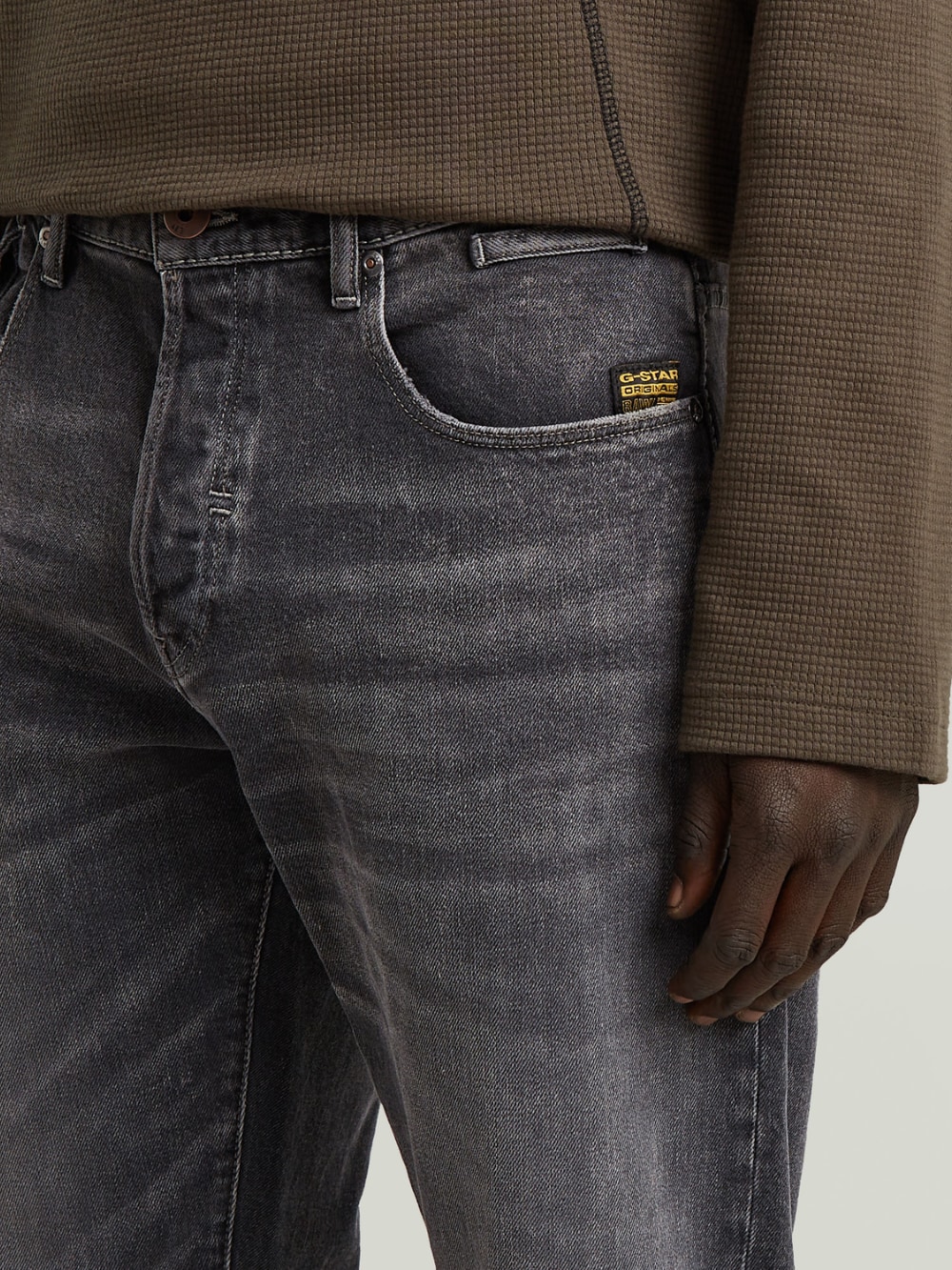 G-Star Morry FWD Regular Tapered Jeans (D26141) worn in glace
