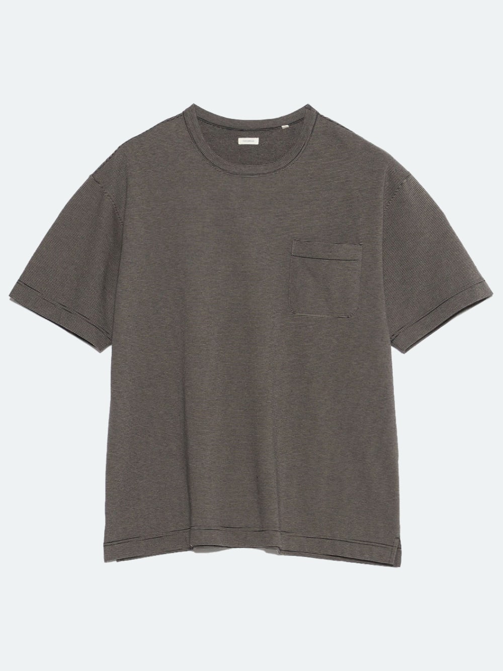 Micro Stripe Pocket Tee - Black X Grey