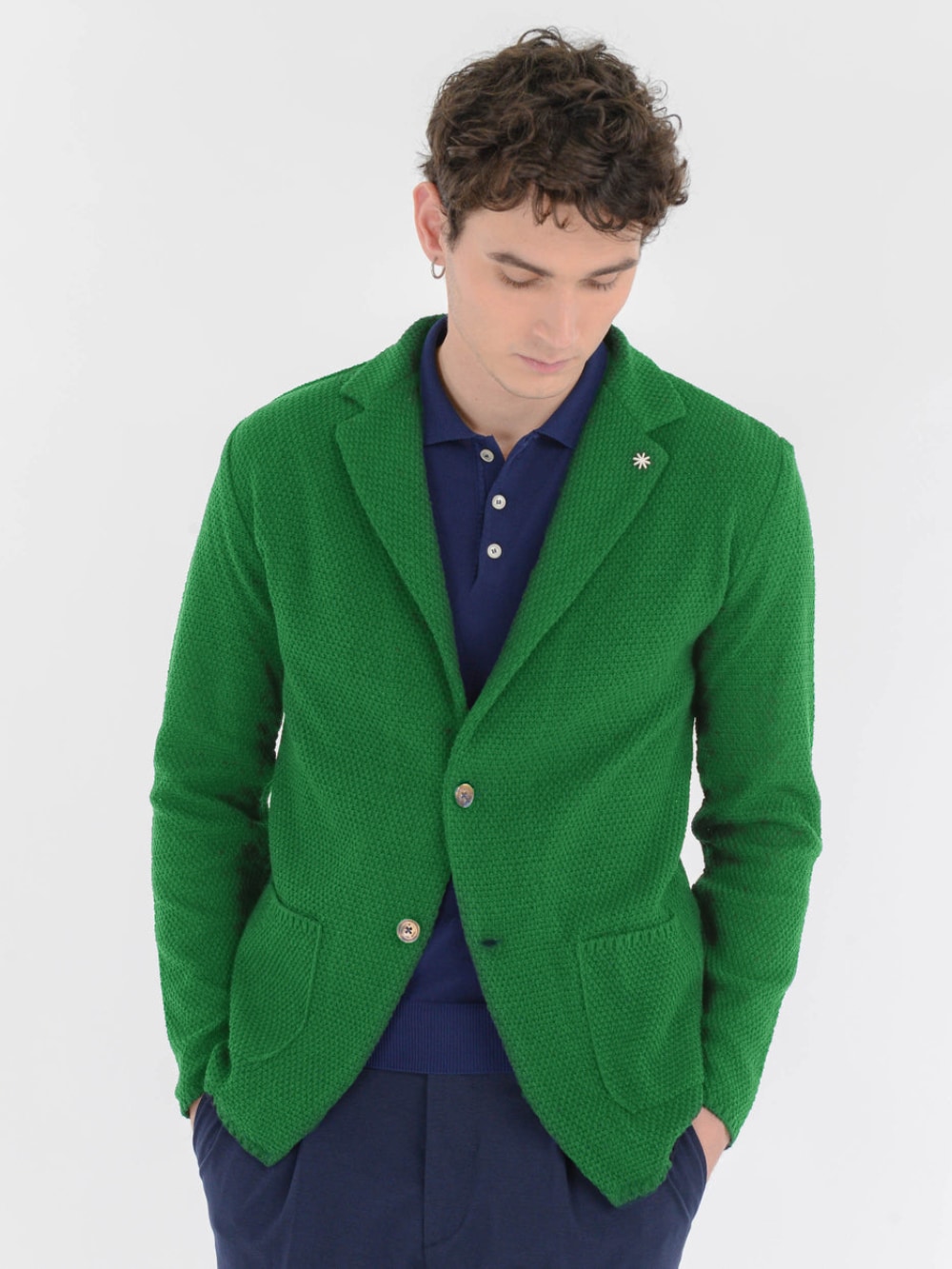 Manuel Ritz - 3D Knitted Jacket in Emerald Green