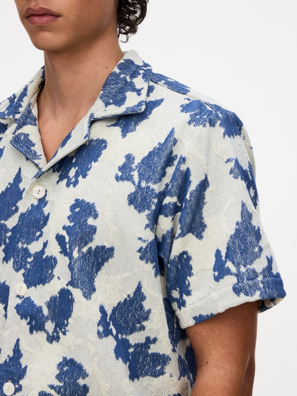 Sail Contraste Cuba Terry Shirt in Blue and Off White