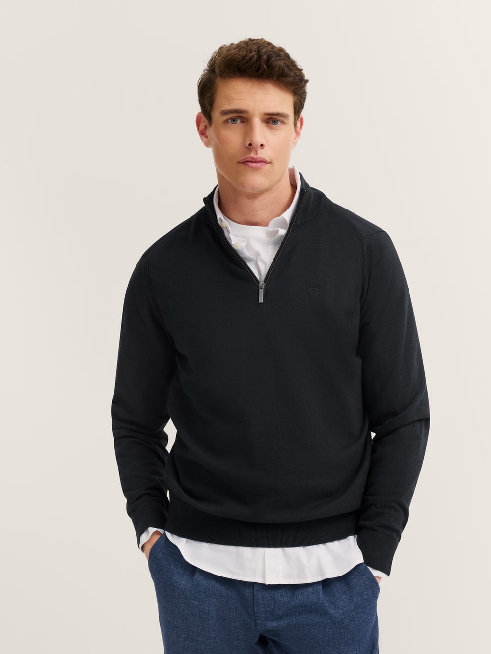 Bugatti - Quarter Zip Sweater in Navy