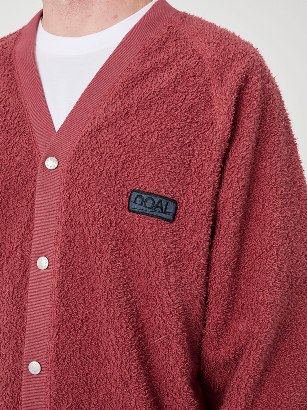 OOAL Sweat Cardigan - Dark Red