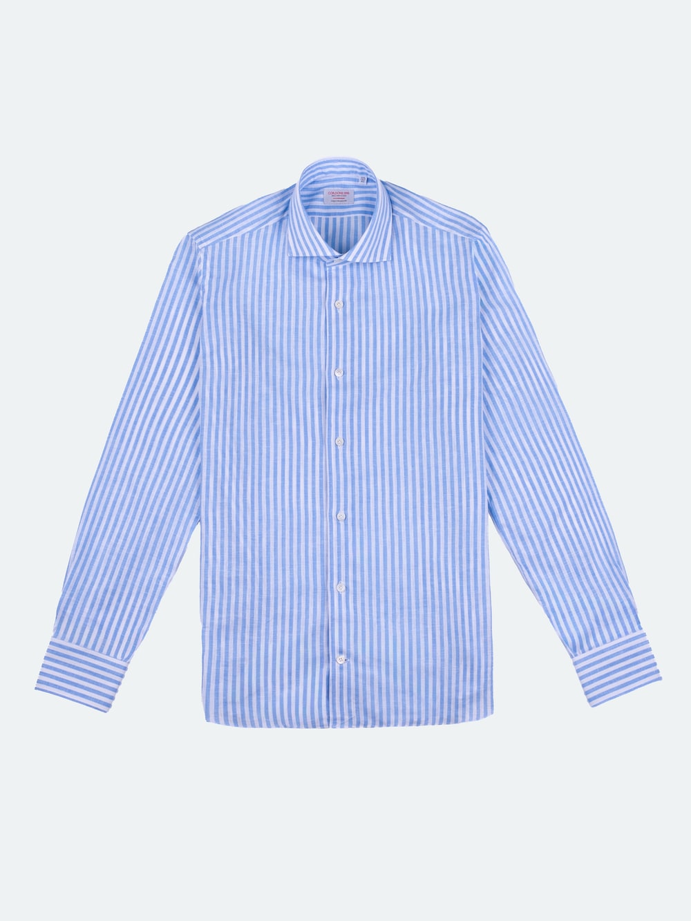 Linen Striped Slim Fit Shirt in Azure
