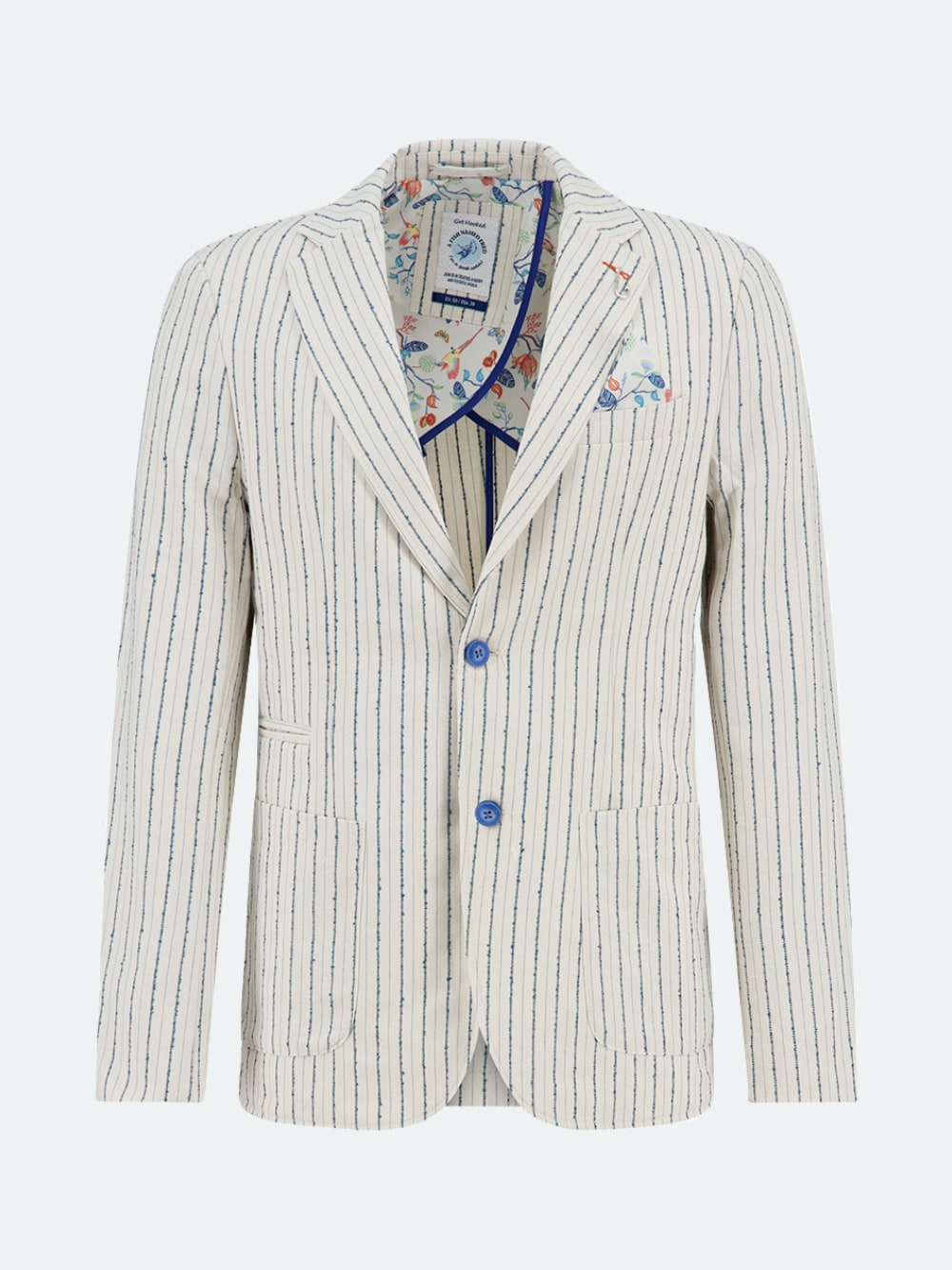 A Fish Named Fred - Striped Structure Blazer in Off-White