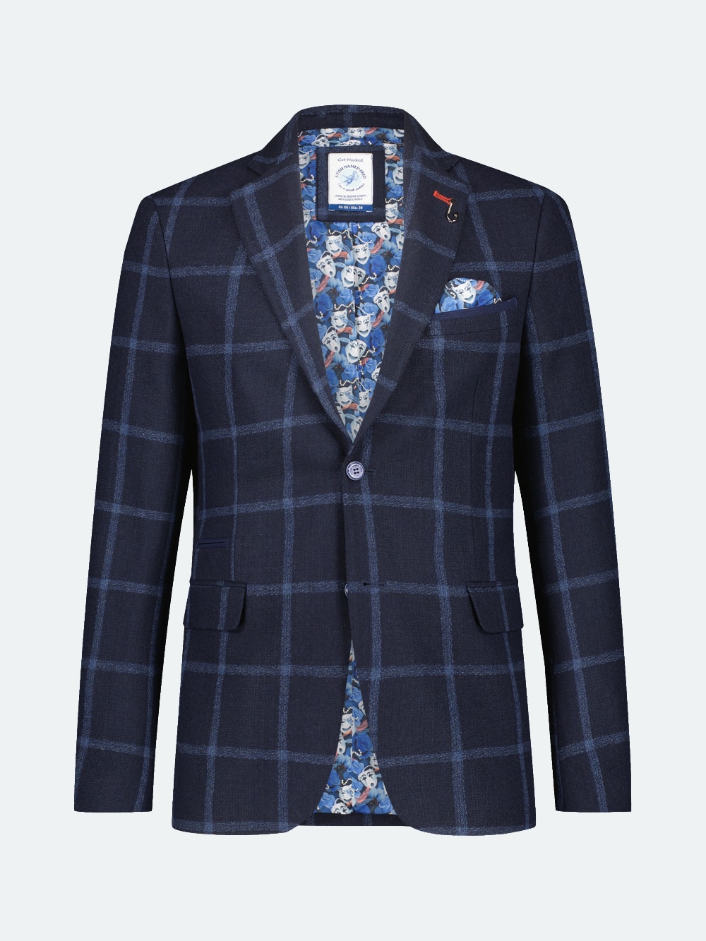 Navy blue plaid on sale blazer