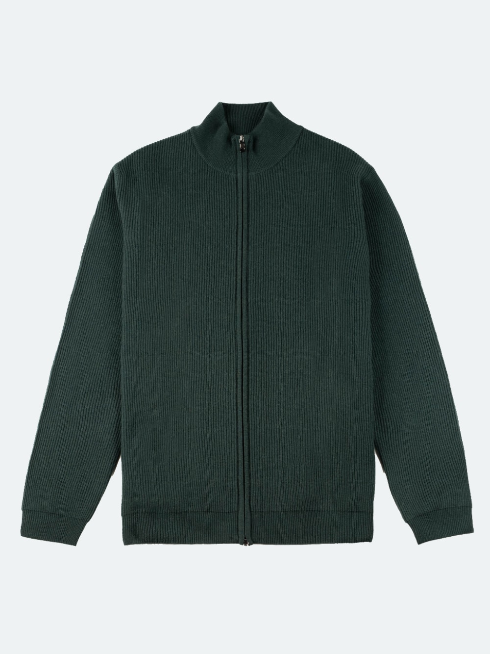 Ferrante - Royal Red Full Zip Cardigan - Forest Green