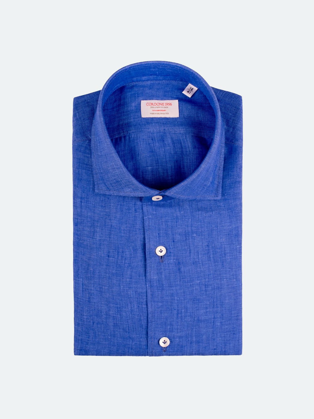 Cordone 1956 - Linen Slim Fit Shirt in Cobalt Blue