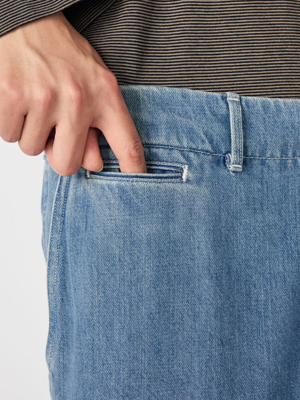 Wide Denim Pants - Light Indigo