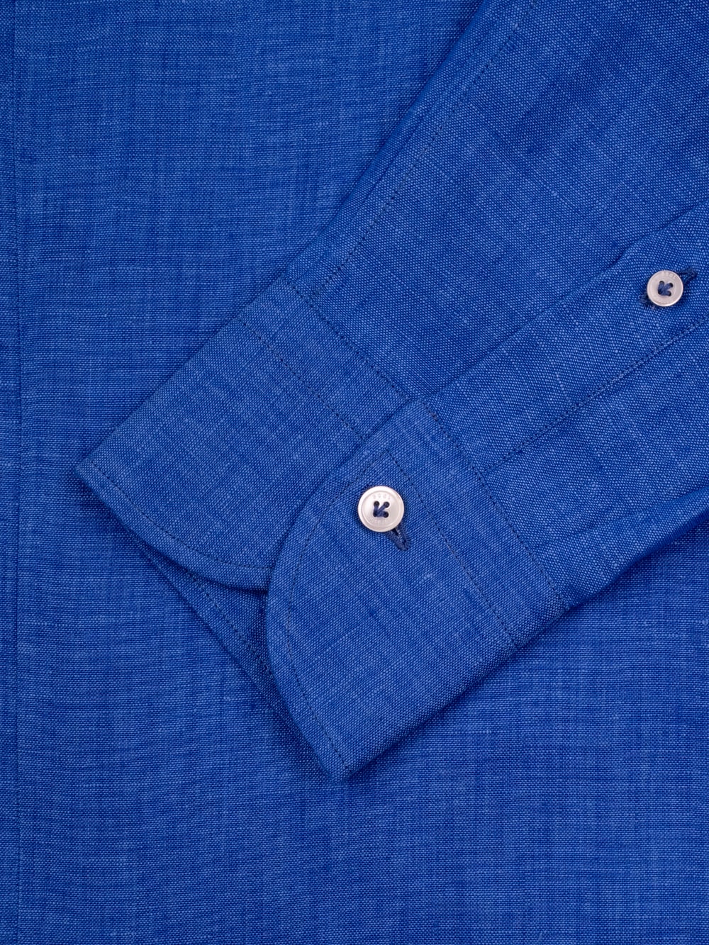 Linen Slim Fit Shirt in Cobalt Blue