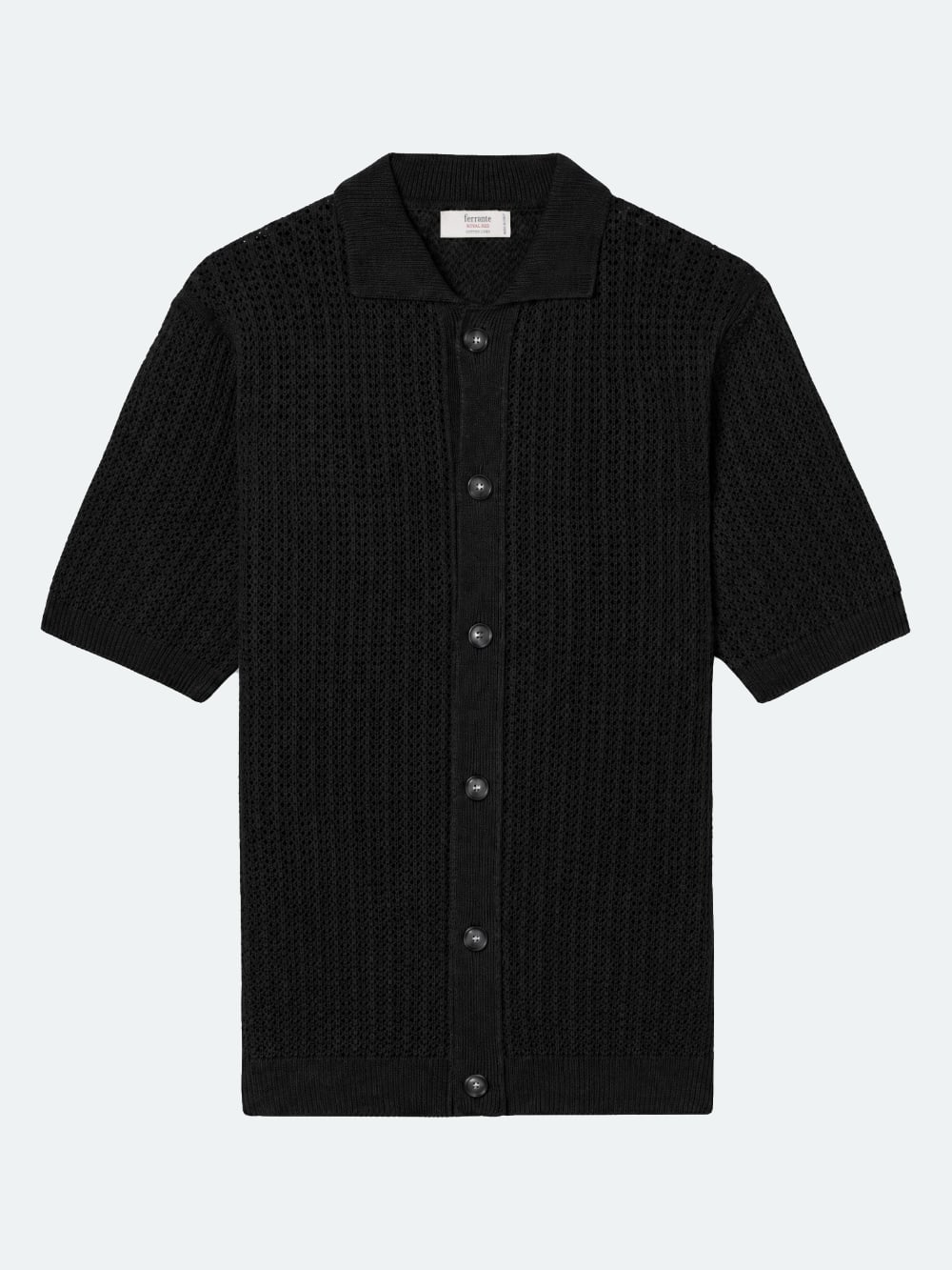 Royal Red Open Weave Short Sleeve Shirt - Black