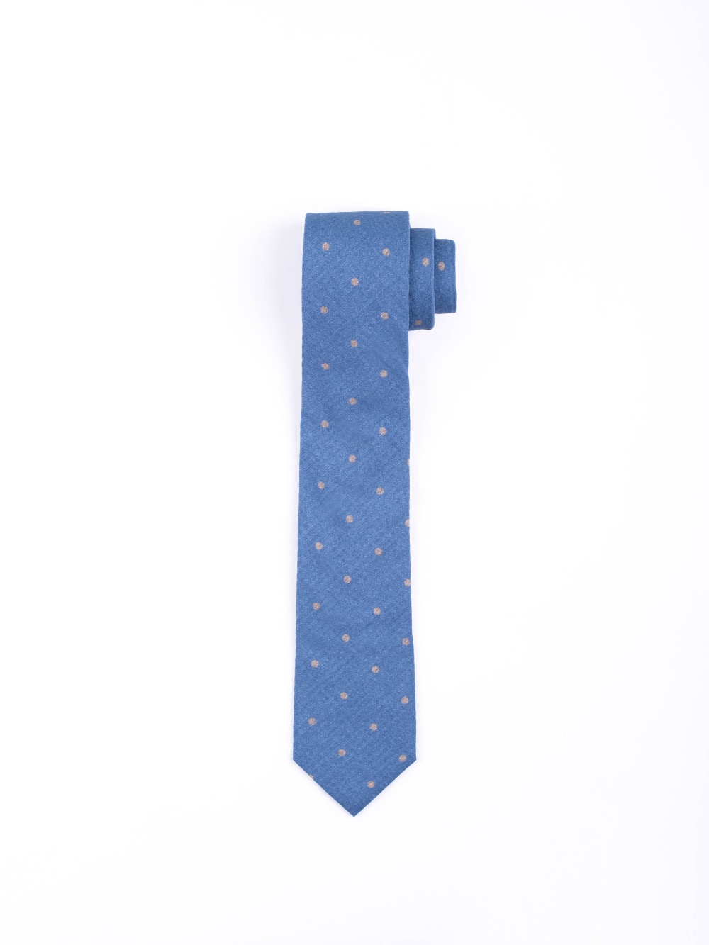 Gierremilano - Polka Dot Matte Tie in Blue and Orange