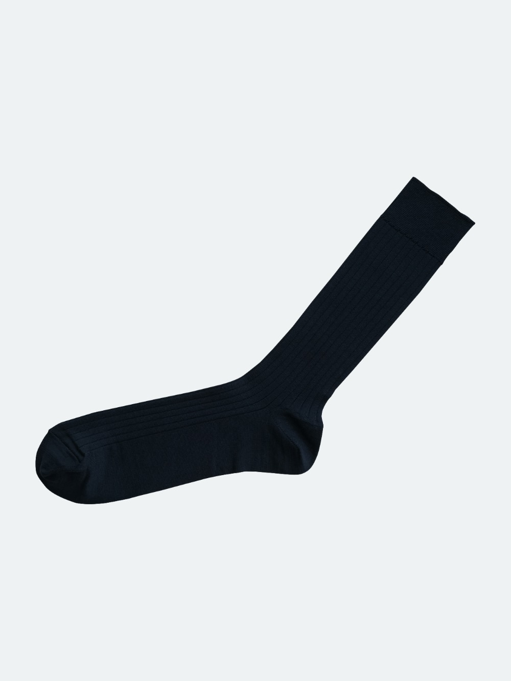 Nishiguchi Kutsushita - Silk Cotton Ribbed Socks - Navy