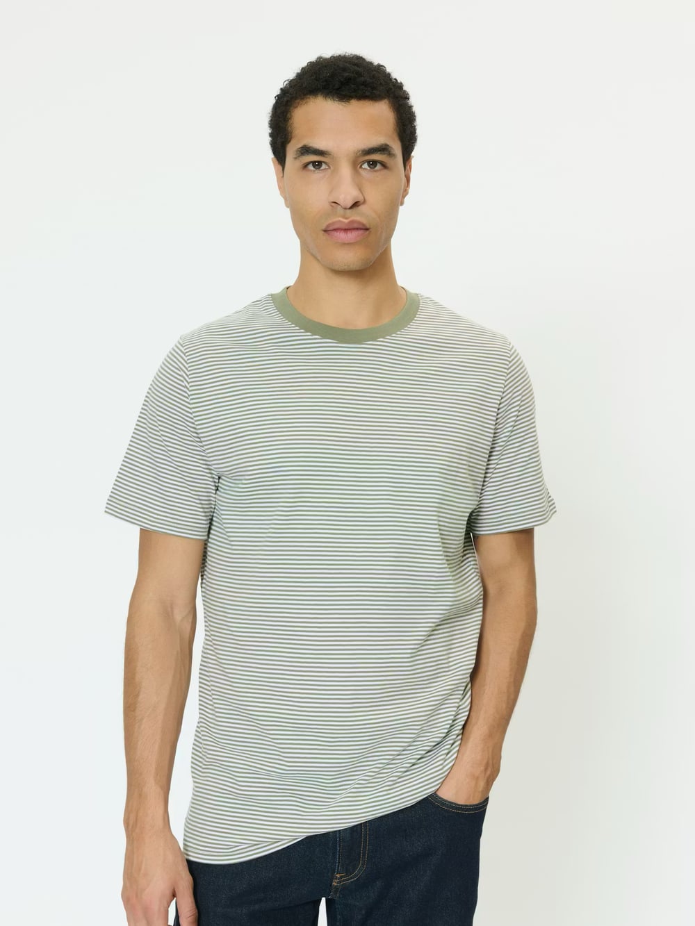 Jeremy Striped T Shirt - Light Army