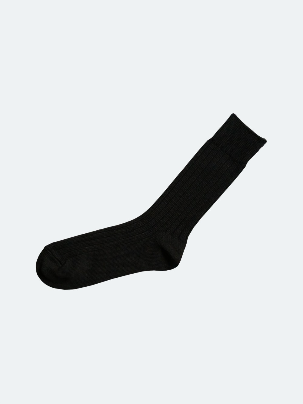 Nishiguchi Kutsushita - Egyptian Cotton Ribbed Socks - Black
